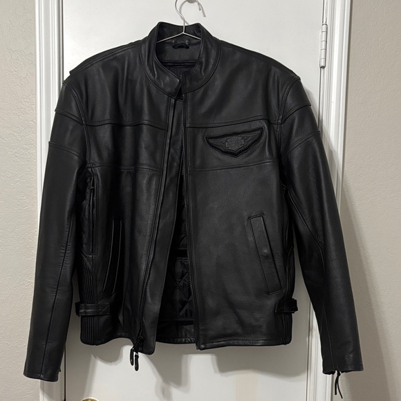 Harley Davidson Genuine Leather Black Motorcycle Jacket Men’s size large
